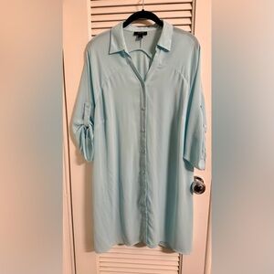 Alfani Aqua Tunic Shirt Dress Size Large
